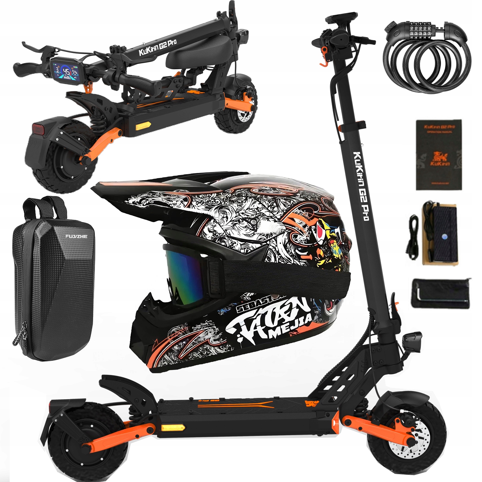 Kukirin G2 Pro Elektrická Koloběžka 1000W 48V 15,6AH, Max. Rychlost 45 km/h, Dojezd 58 km, 9" Offroad Pneumatiky Model 2026