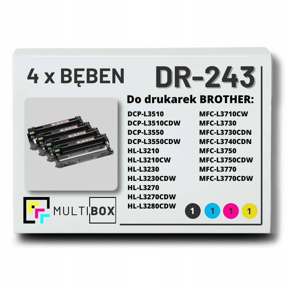 4x Bęben DR243CL CMYK zamiennik do Brother MFC-L3770