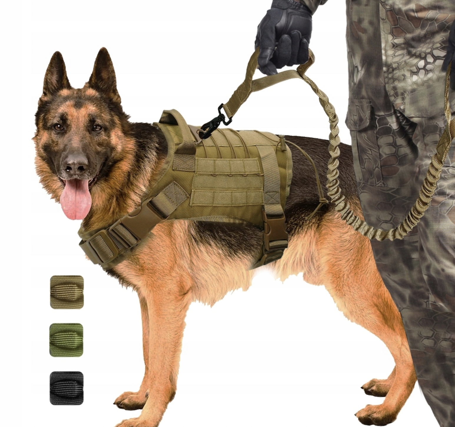 Taktické Postroje Pro Velkého Psa Německého Ovčáka, Zelené Maskáčový