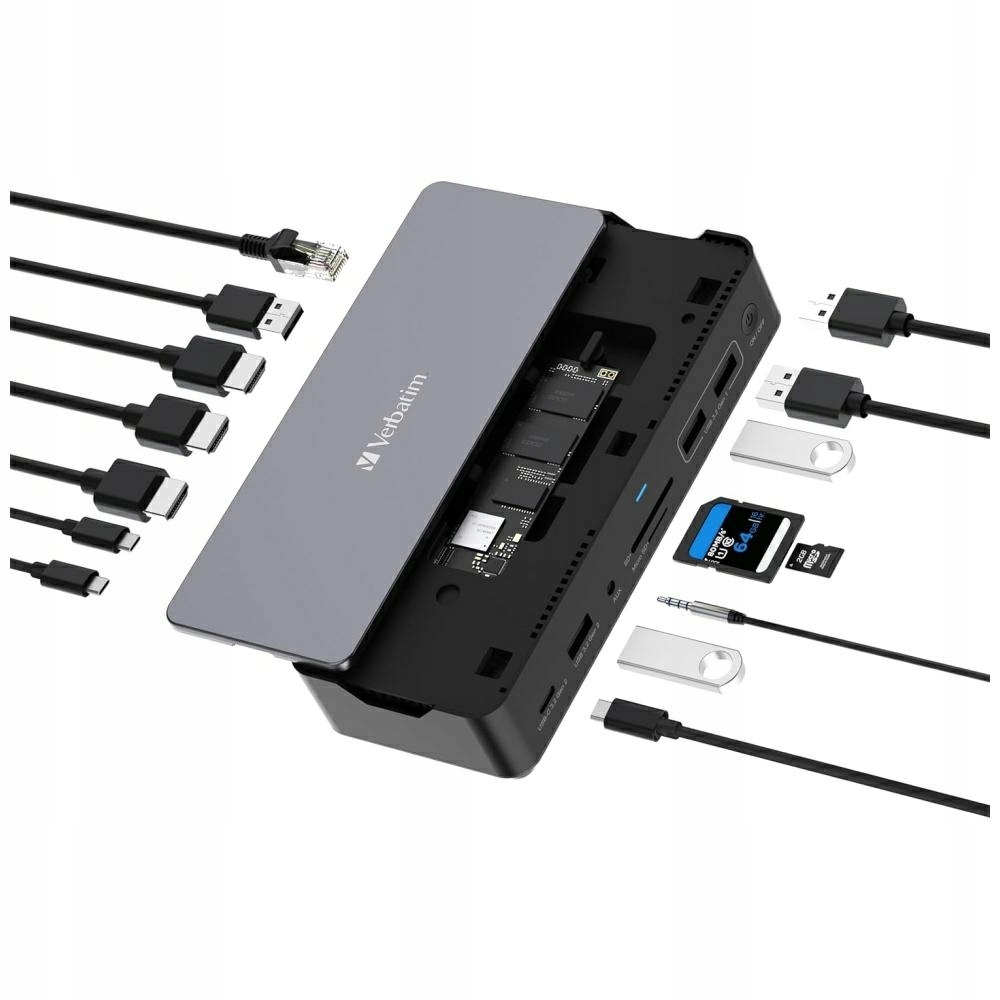 Adaptér Verbatim dokovací stanice Usb-c Pro 15v1 2xHDMI/1xRJ45/3xUSB-A/3xU