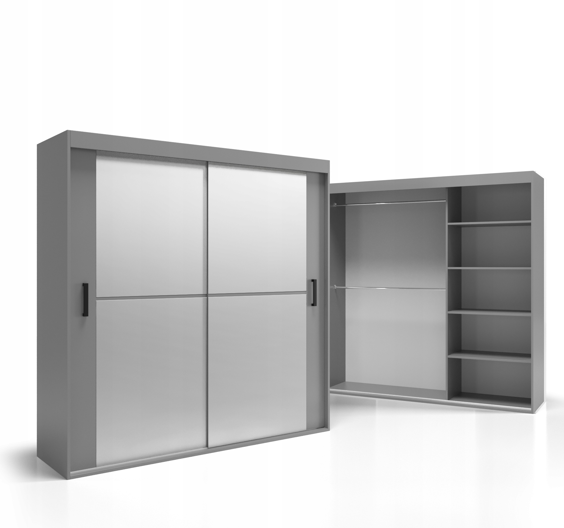 Skříň 140 Deska 18 mm Zrcadlo VSZ114 2-Dveřní šatní skříň O-sofa