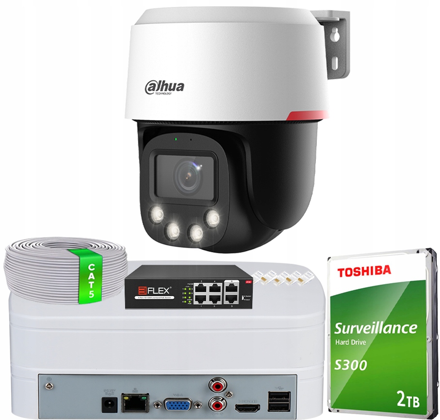 Monitorovací sada Dahua Kamera SD2C400NA-B-PV-PRO Ptz 4Mpx Dahua WizColor