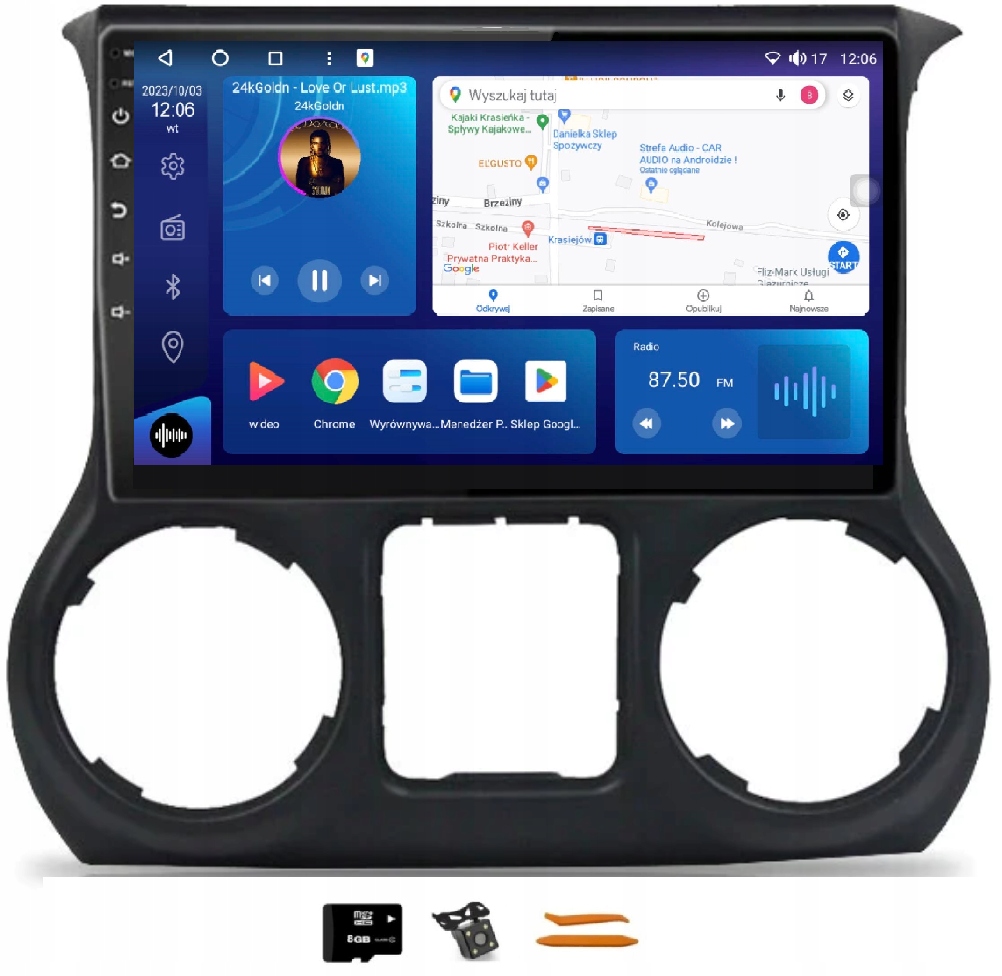 Rádio Android Navigácia Qled Carplay Lte Gps 256GB Jeep Wrangler 3 10-15