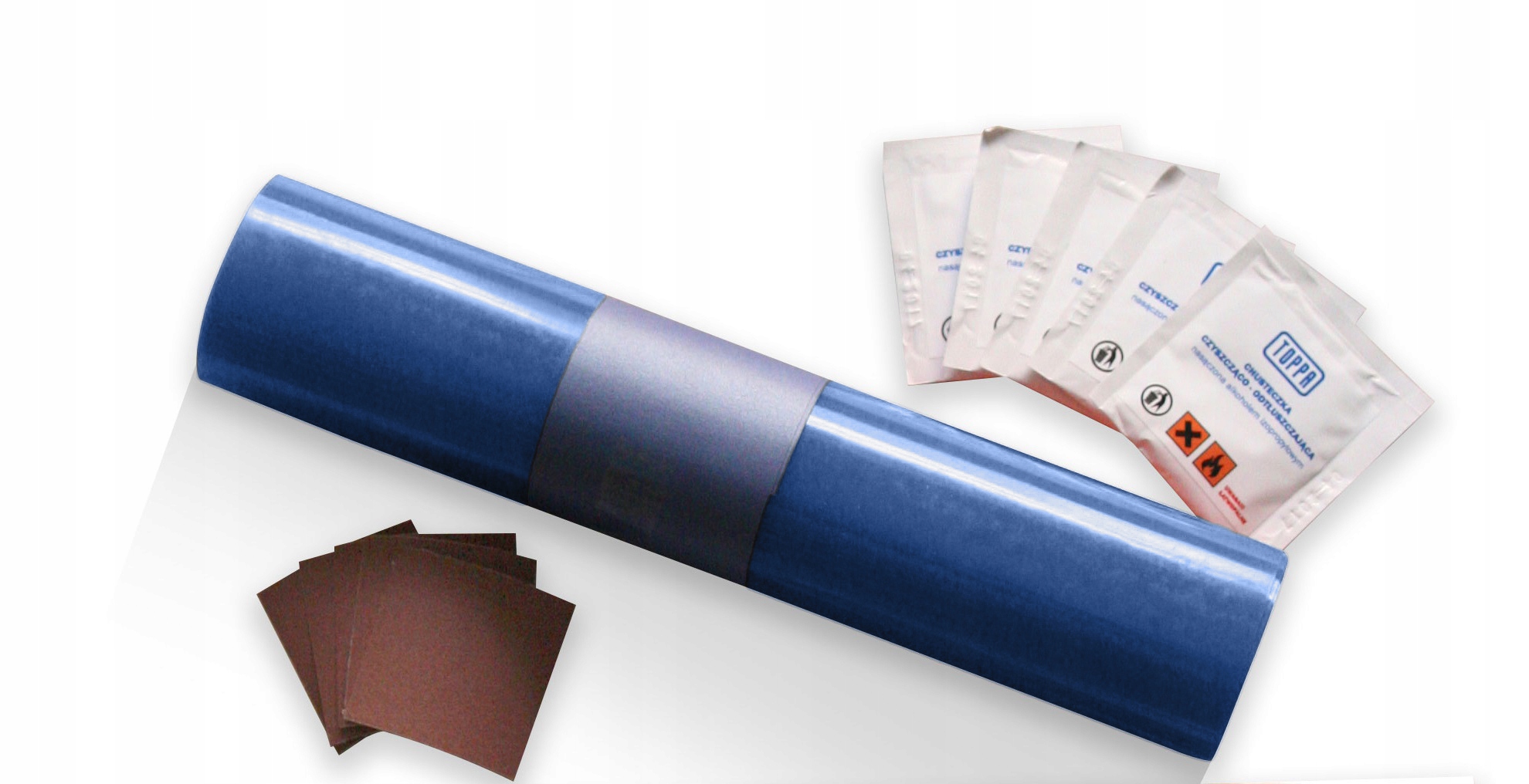 ZESTAW naprawczy łata PLANDEKI 220x32cm Niebieski