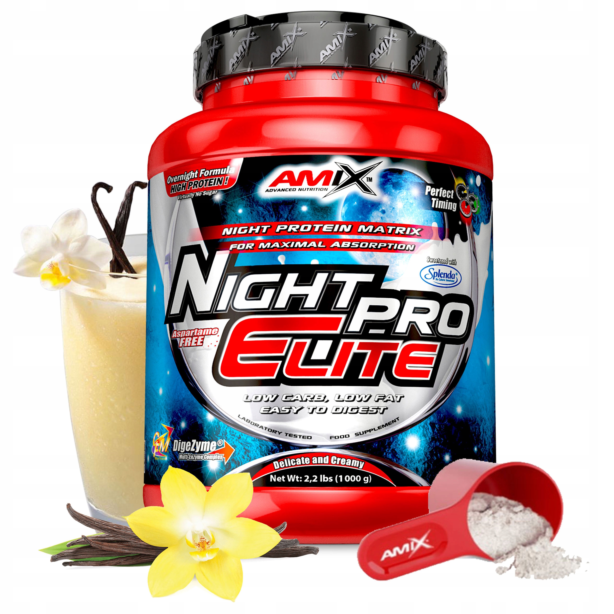 Kasein 90% Bílkoviny na noc, pomalu vstřebatelné 1 kg protein