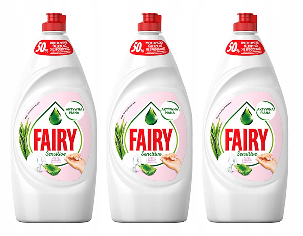 Levně Fairy tekutý prostředek na mytí nádobí Sensitive Aloe a Jasmín 900 ml