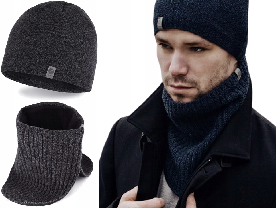 

Komplet męski Czapka + Golf komin Na Polarze! -pax