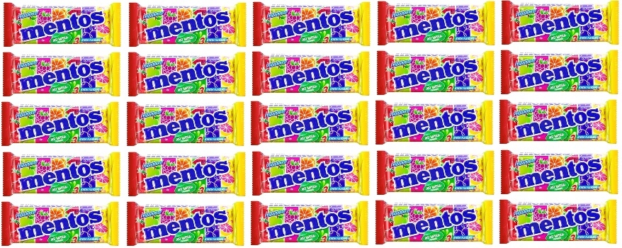 Levně 25 x 112,5 g Mentos Rainbow bonbóny bonbóny 3-balení Karton