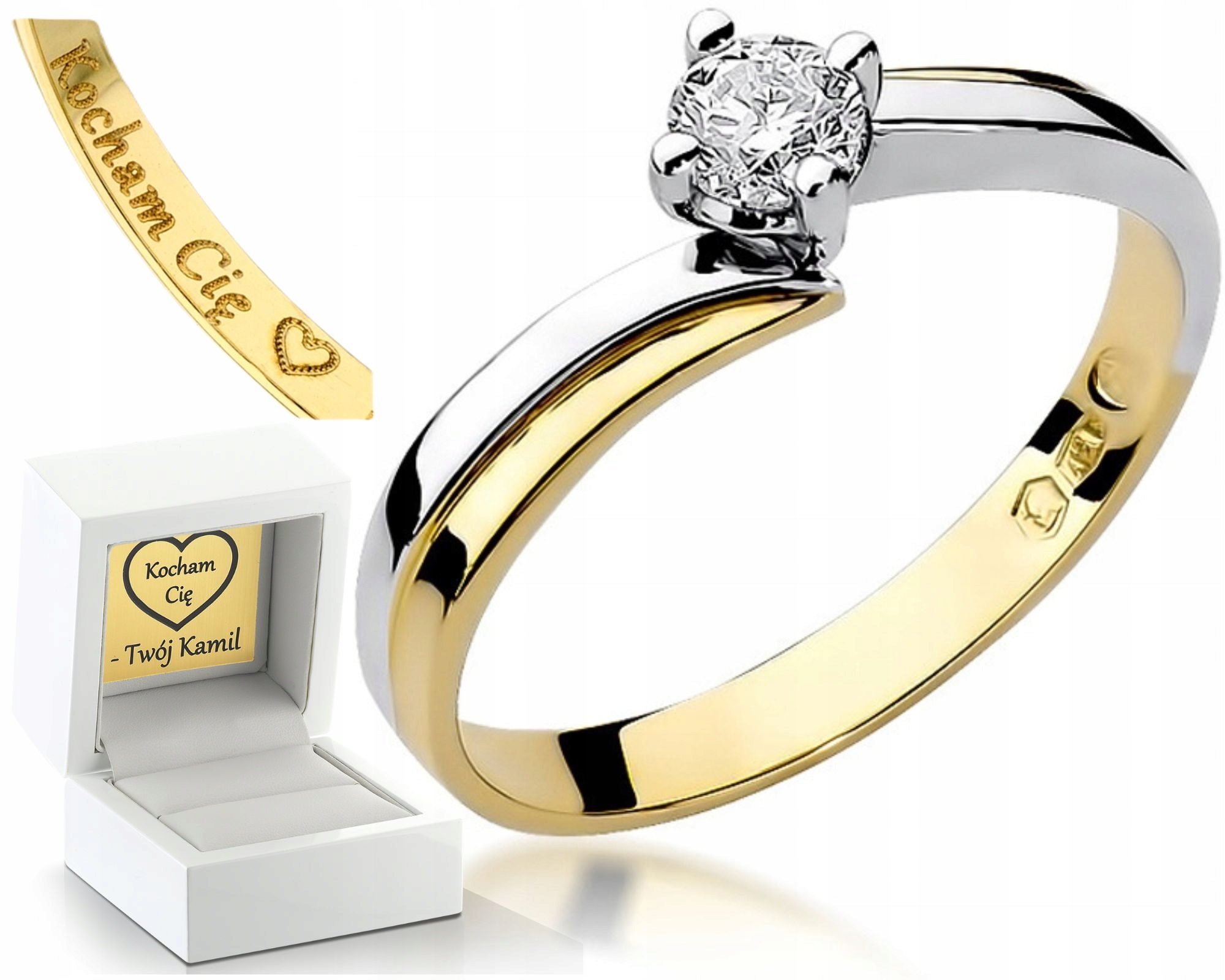 Zlatý Prstýnek S Briliantem 0,25 Ct Gravírování Bonus