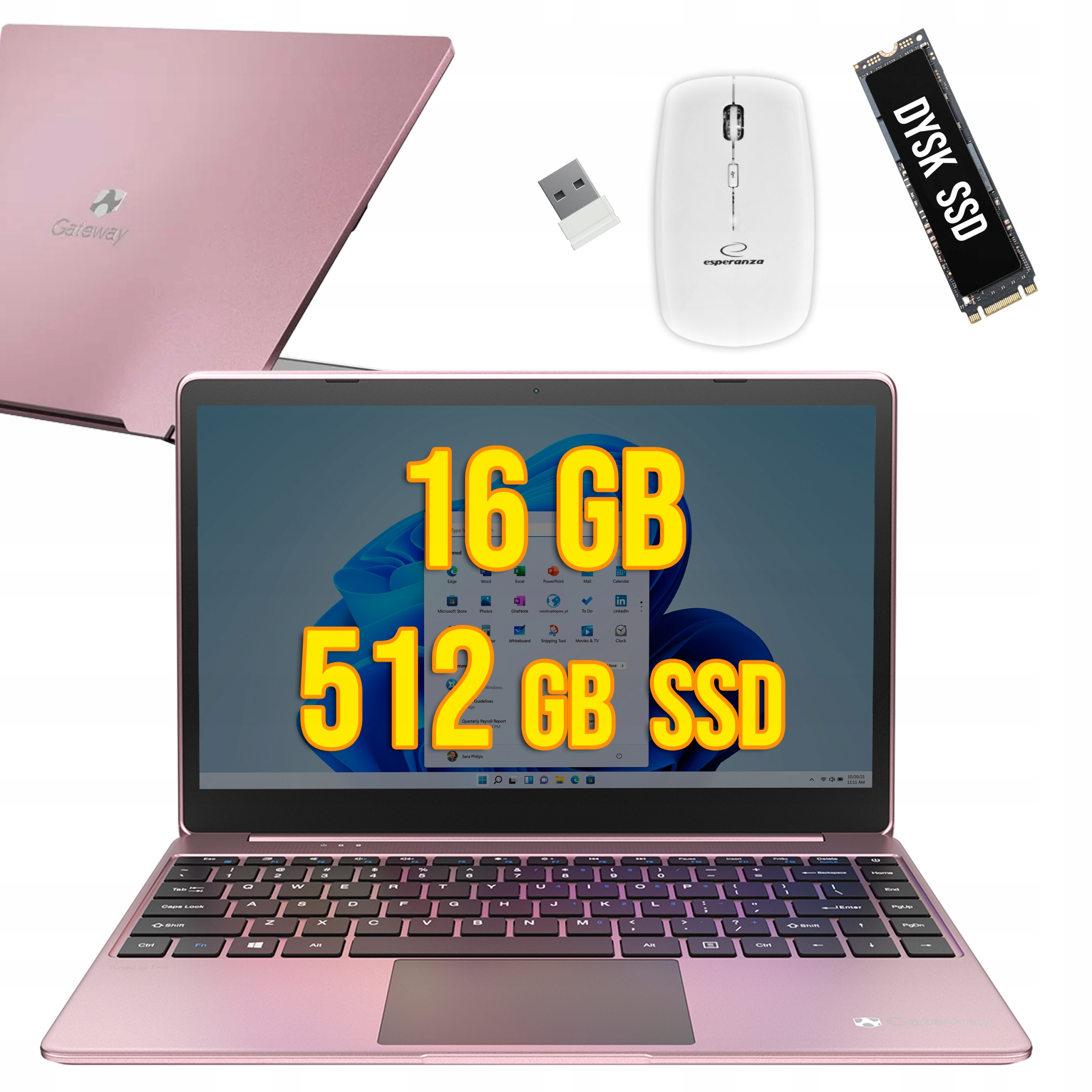

Różowy Acer GWT14 Intel i5-10/16/512GB Ssd Fhd W11