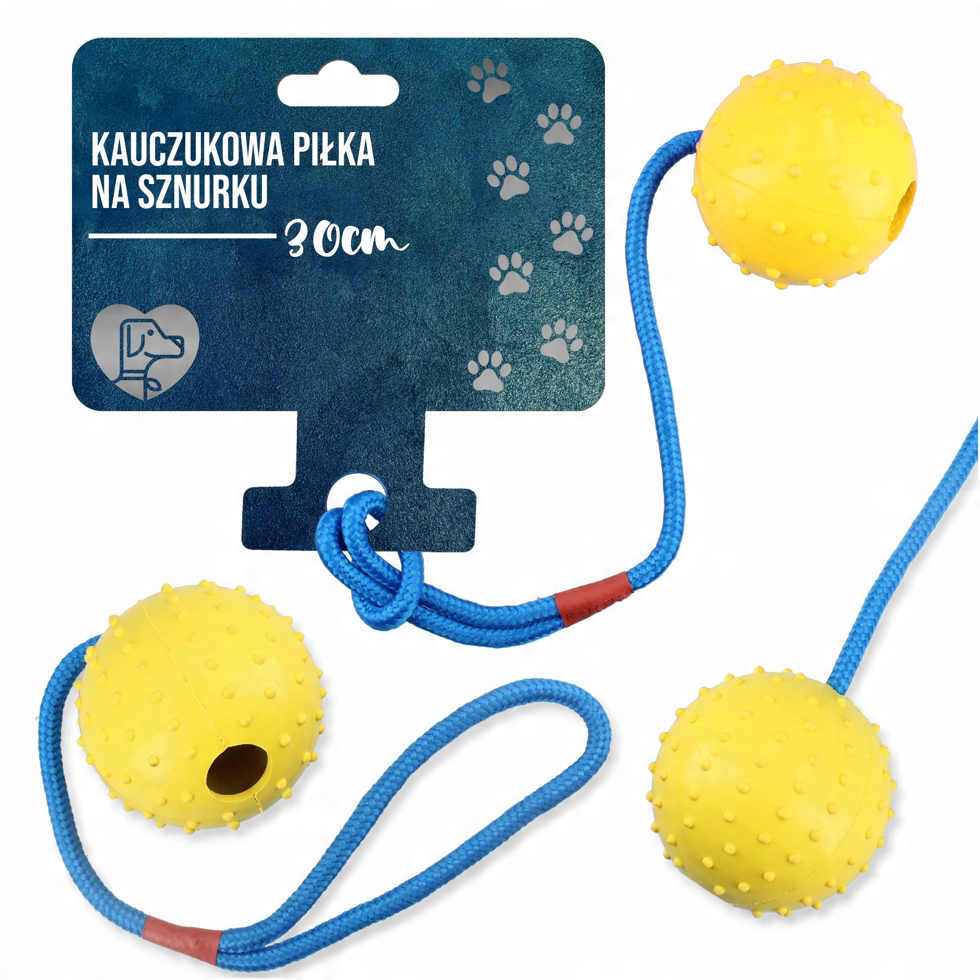 

Piłka Kauczukowa Na Sznurku Szarpak Gryzak Psa 7cm