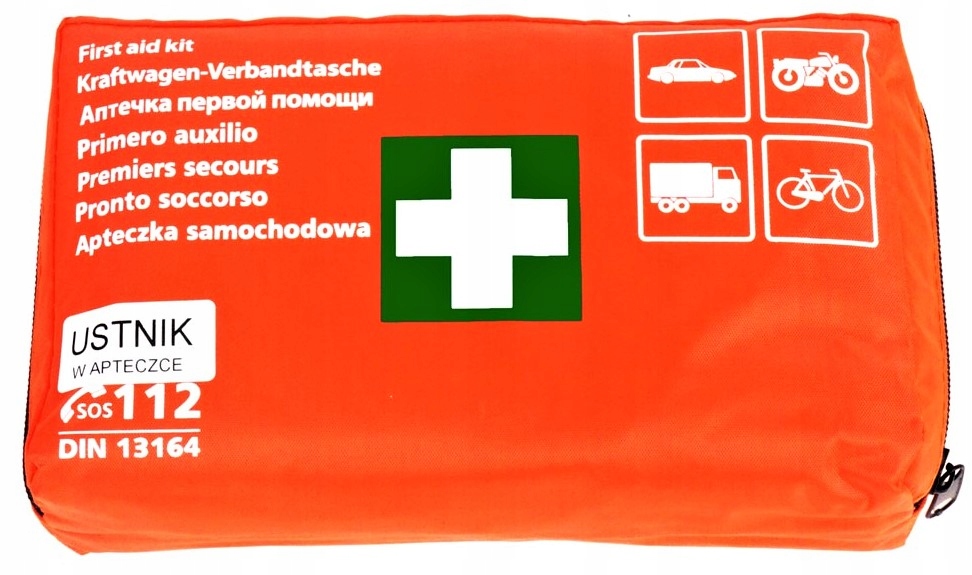 APTECZKA PIERWSZEJ POMOCY SAMOCHODOWA CAŁA EUROPA + USTNIK DIN13164