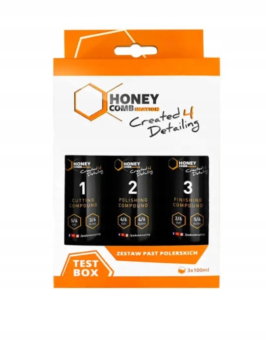 Zestaw Past Polerskich Honey 3x 100ml Do Polerowania Renowacji Lakieru Auta