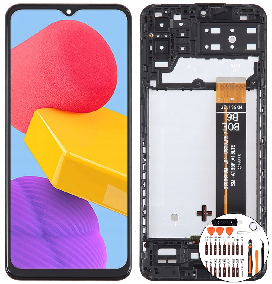 Originální LCD displej pro Samsung M13 4G Rámeček černý sada nářadí