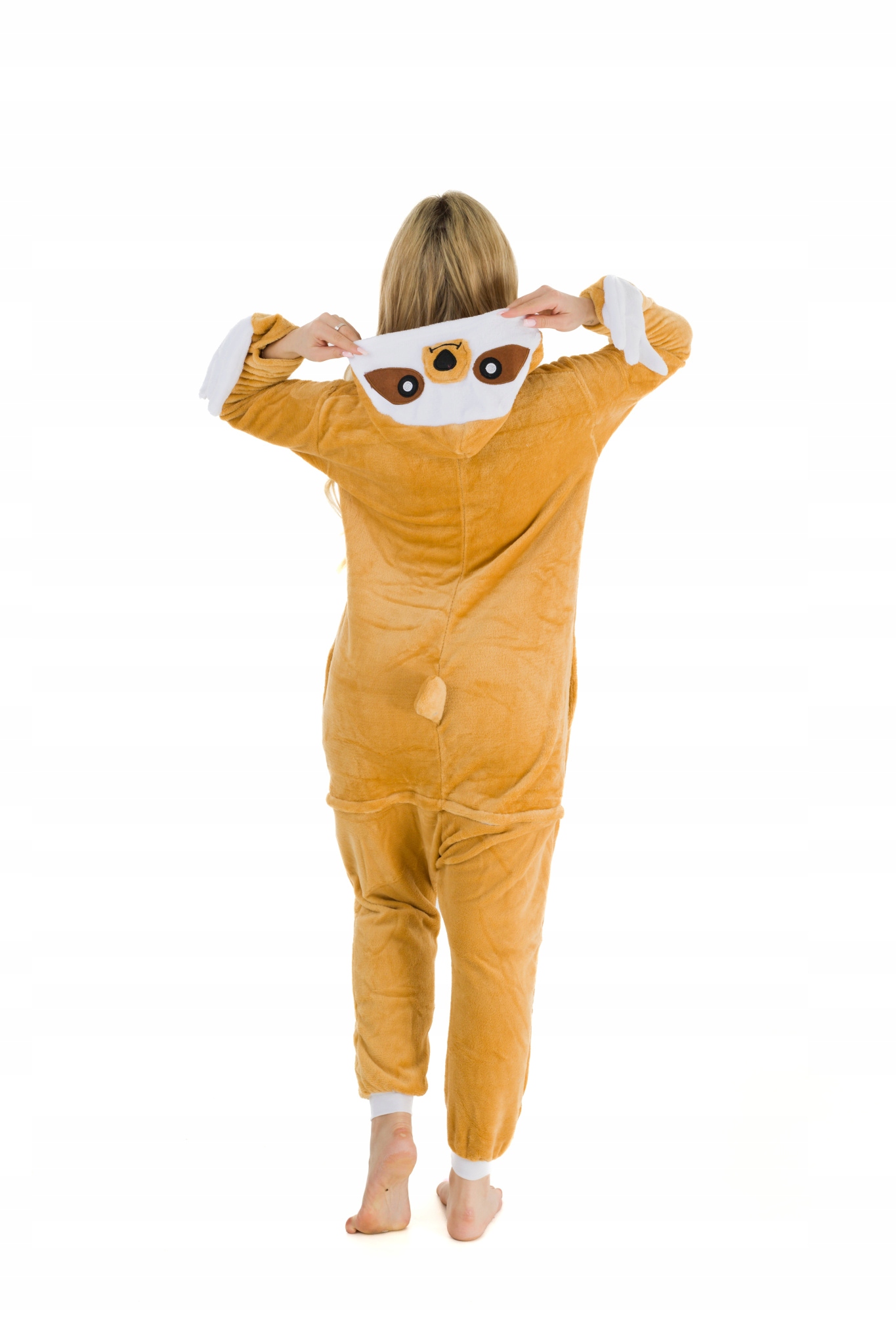 KOMBINEZON ONESIE PIŻAMA DRES LENIWIEC rozm. M Kolor beżowy