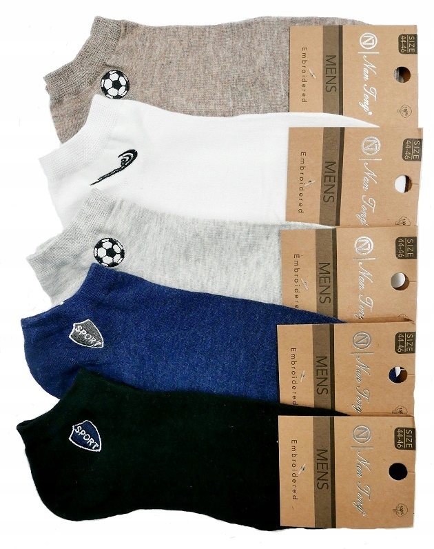 5X Par SKARPETKI męskie GARNITUROWE kolory 43-46 Fason skarpetki