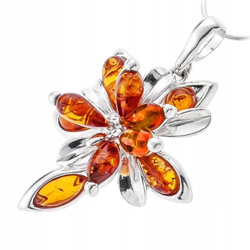 Stříbrný Přívěsek s přírodním originálním baltský jantar stříbro 925