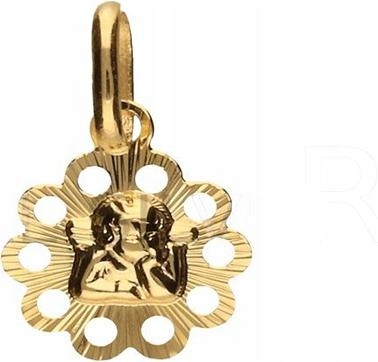 Zlatý přívěsek 585 květ s andělem 0,39 g, módní vzor na řetízek
