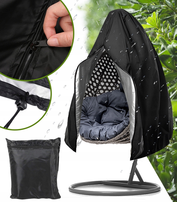 Pokrowiec Osłona Na Fotel Ogrodowy Huśtwaka Kokon 250 X 165 CM Wodoodporny