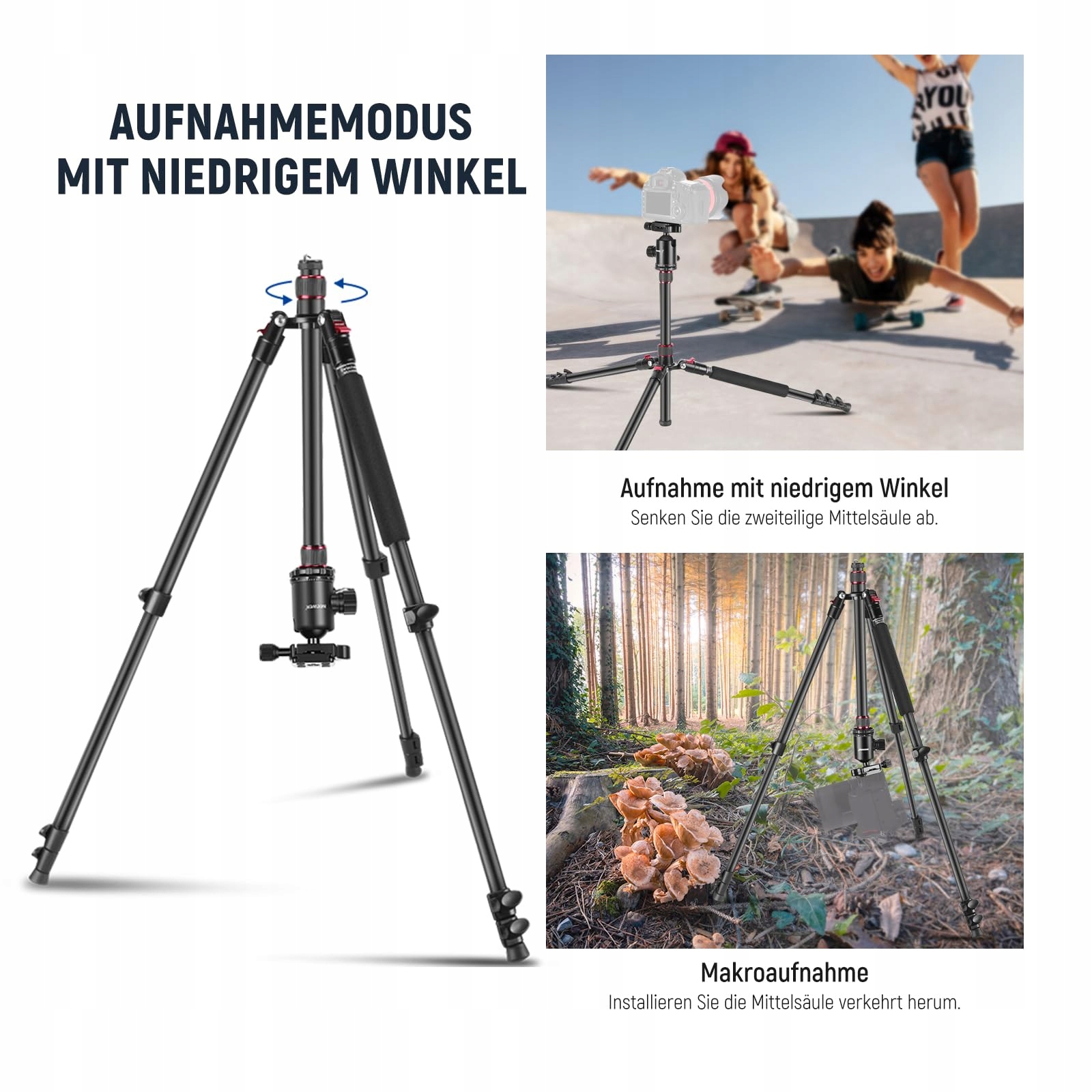 NEEWER 195,6 cm statyw do aparatu Monopod z uchwytem na telefon komórkowy — miniatura 5