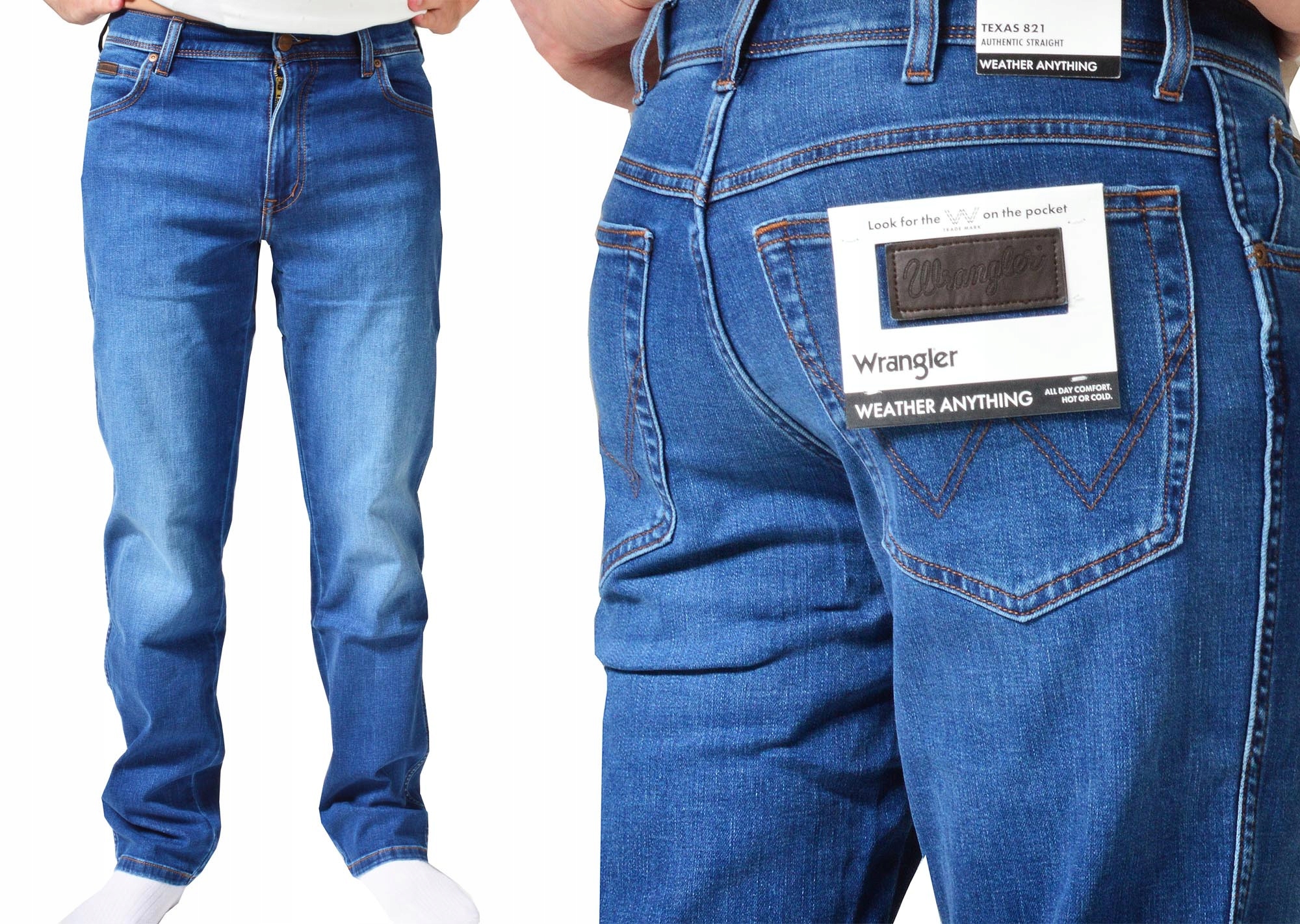 

Wrangler Spodnie Texas męskie jeans proste W31 L34