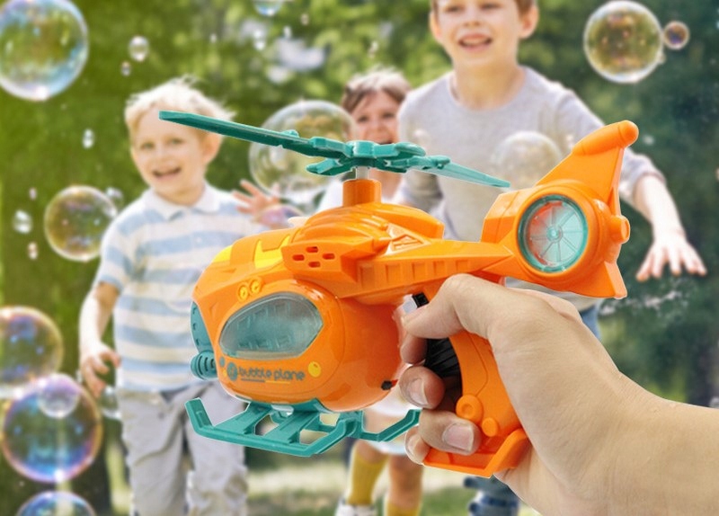 PISTOLET NA BAŃKI MYDLANE MASZYNA DO BANIEK + PŁYN Kolor odcienie pomarańczowego