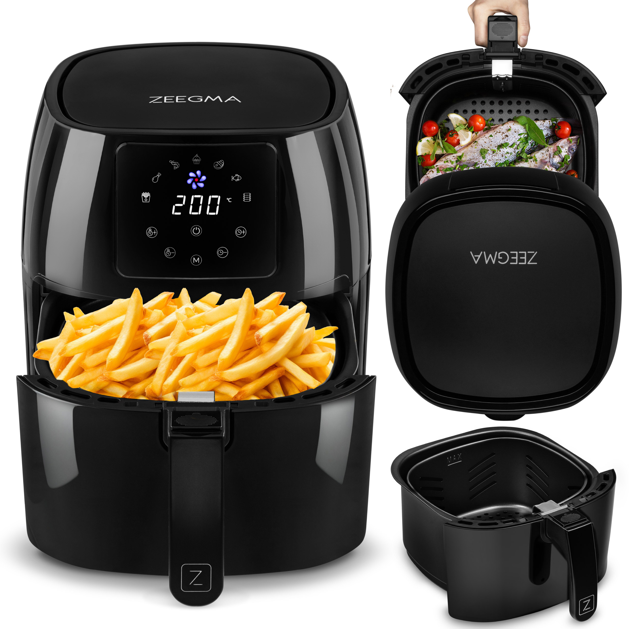 Frytkownica Beztłuszczowa Frytownica Air Fryer 4,5L Mocna 1400W LCD Timer