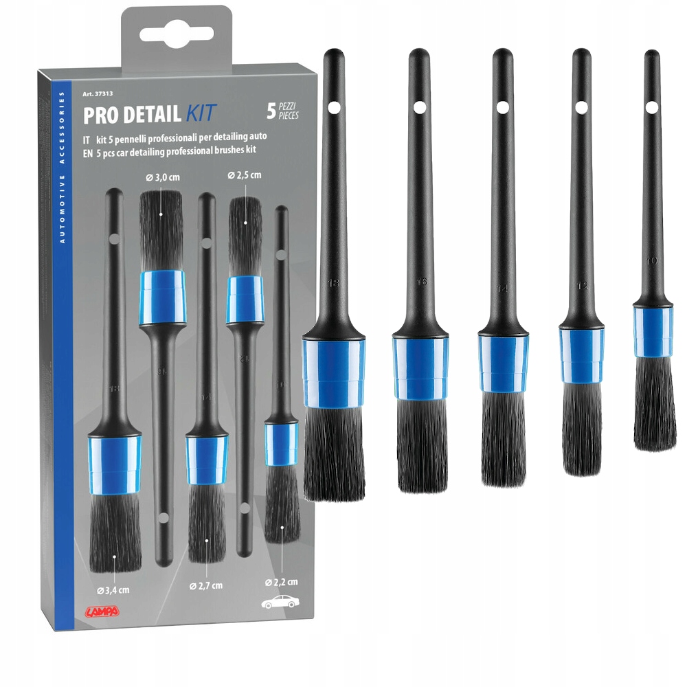 Zestaw Pro Detail Kit 5 profesjonalnych pędzli do detailingu samochodoweg