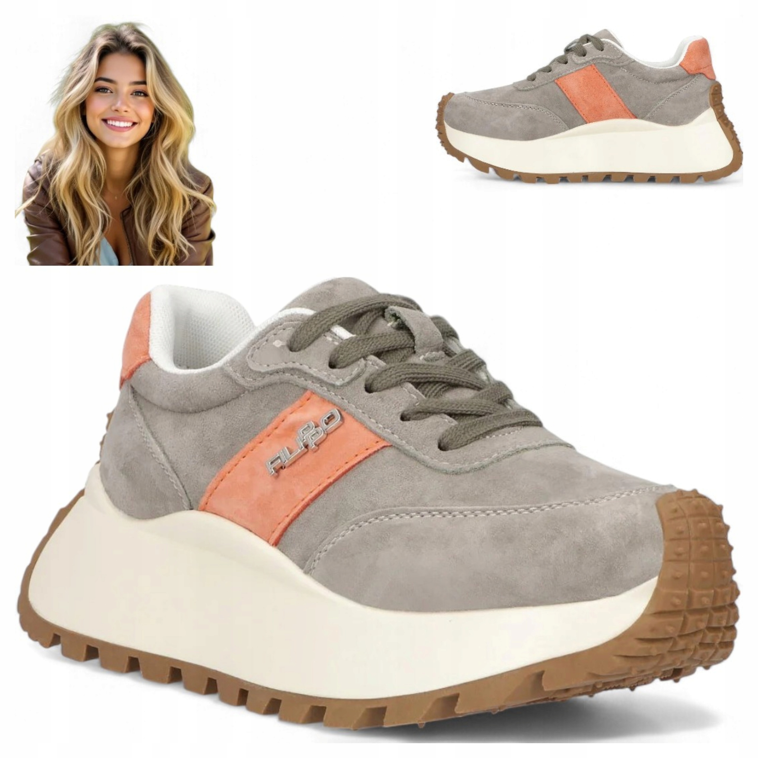 Filippo 39 Półbuty Damskie Skóra Naturalna Obuwie Sportowe na Platformie