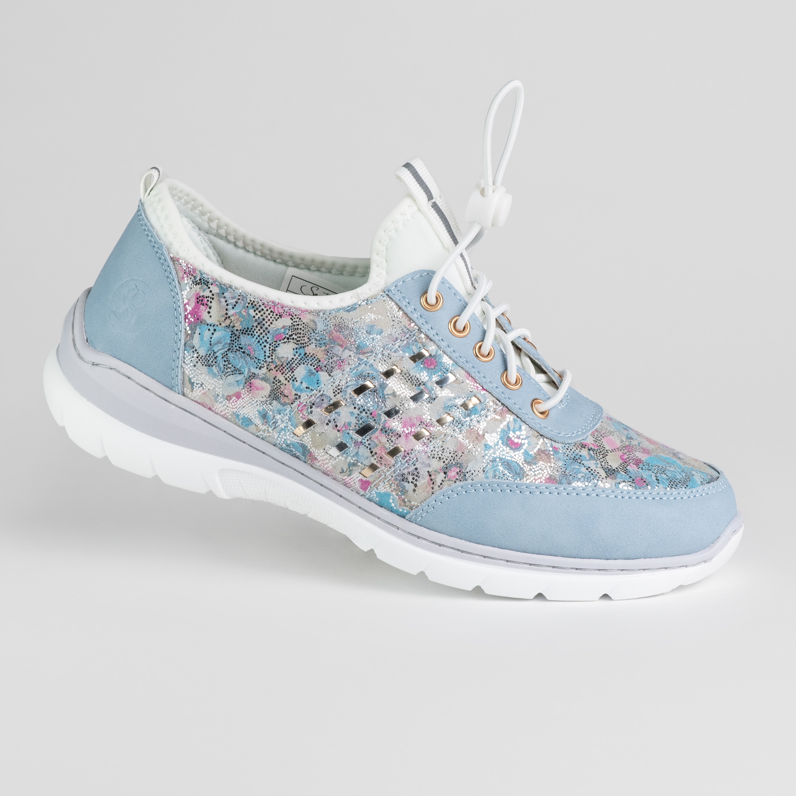 Lehké boty Sontorio LSK-606 z přírodní kůže, pastelové barvy světle modrá 37