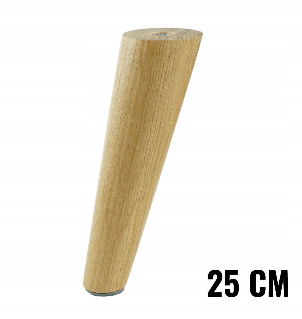 

1x Noga nóżki dębowe 25 cm dąb nóżki skośne lakier