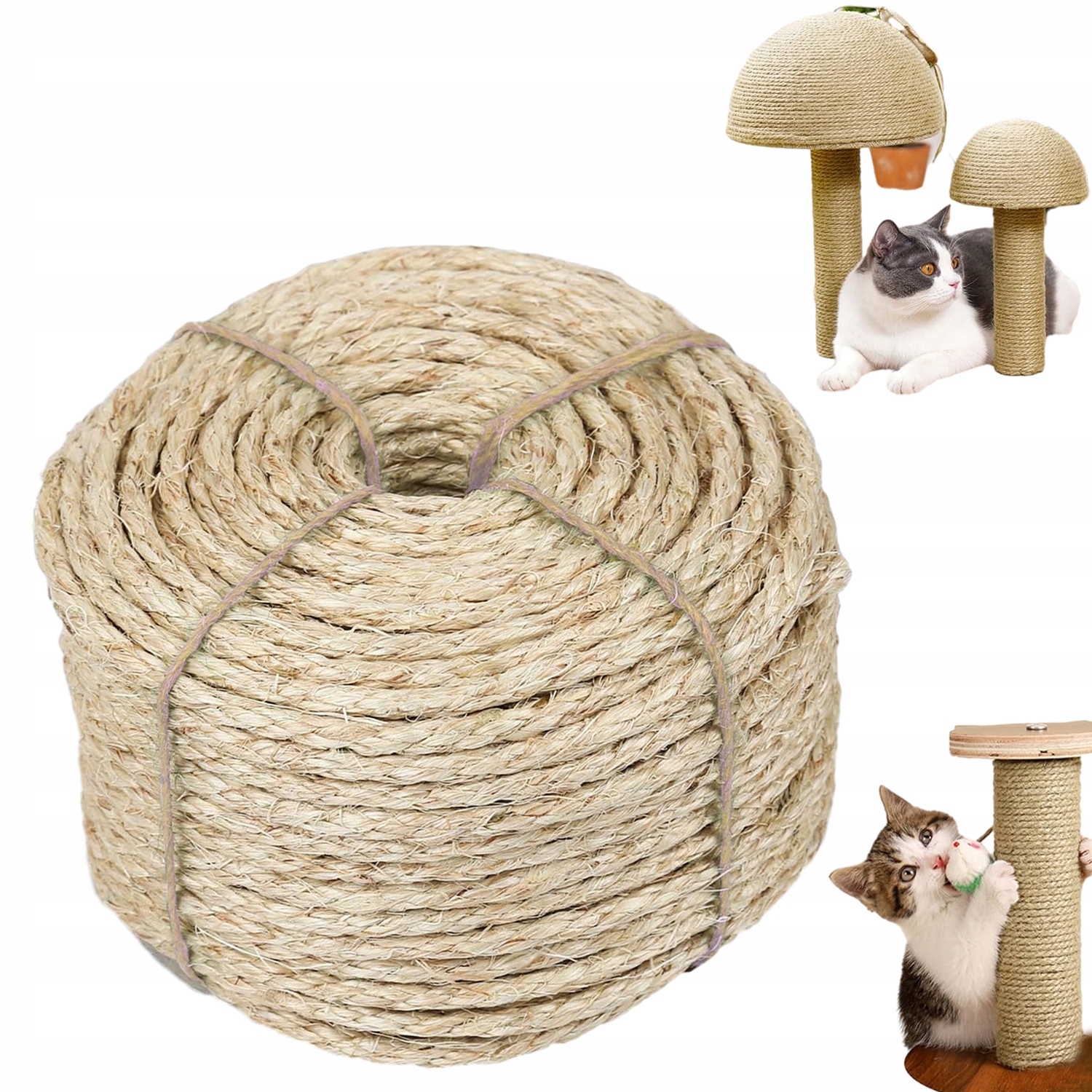 Levně Jutové Lano Konopové Lano Sizalové Lano Pro Škrabadlo 8MM 100M