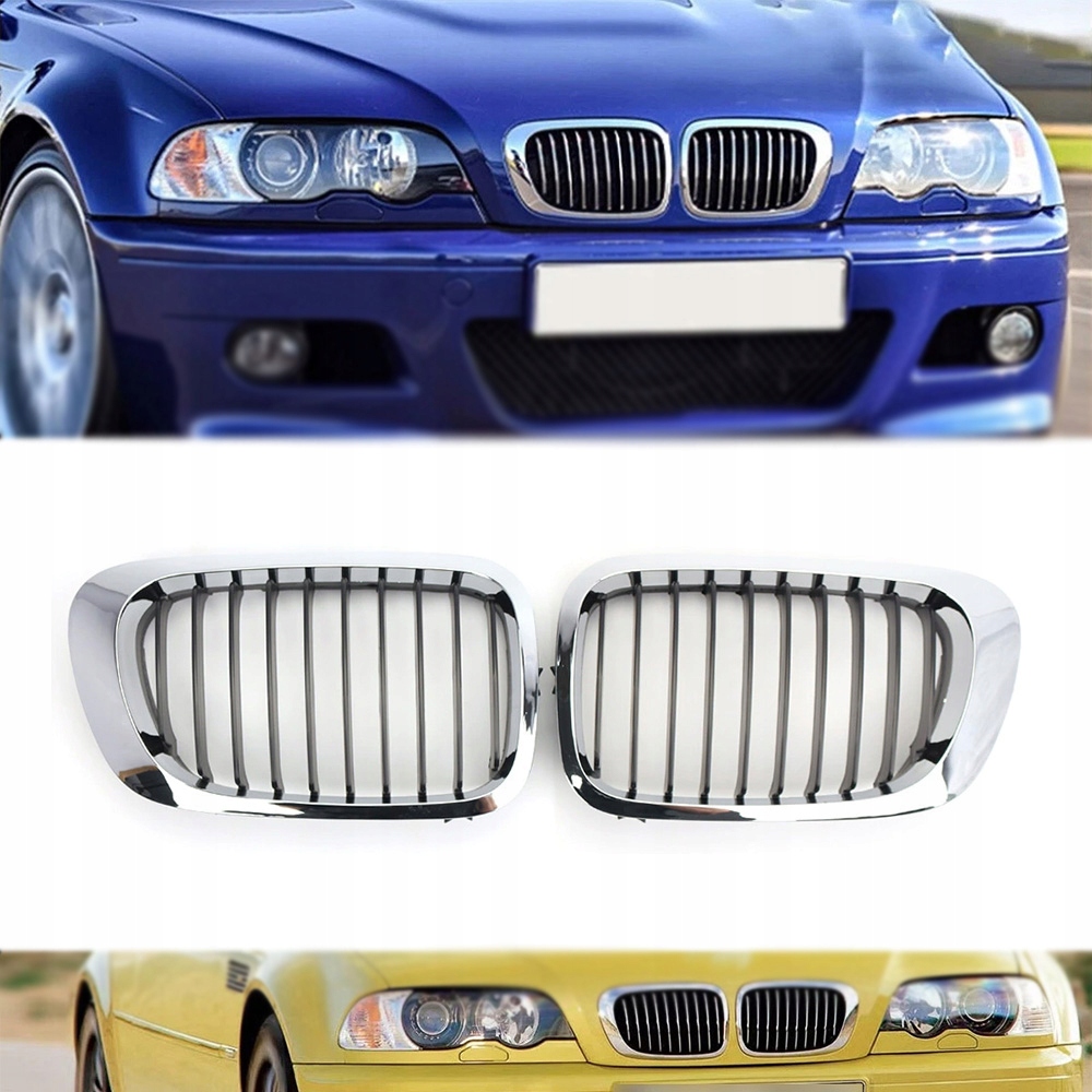 Atrapa Ledvinového grilu Levá a Pravá Lesklá pro Bmw 3 E46