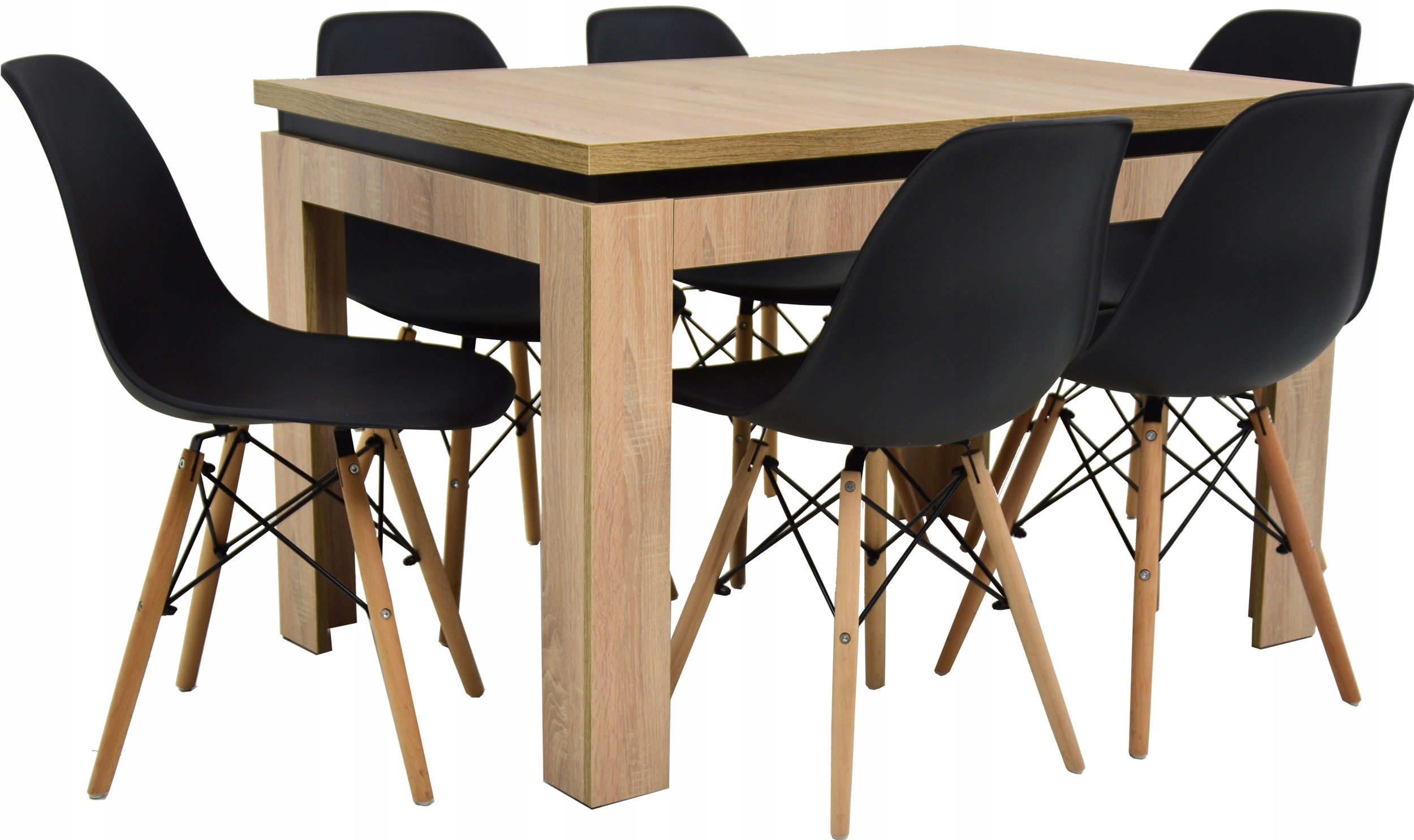 6 krzeseł SKANDYNAWSKIE i stół SONOMA 80x120/160