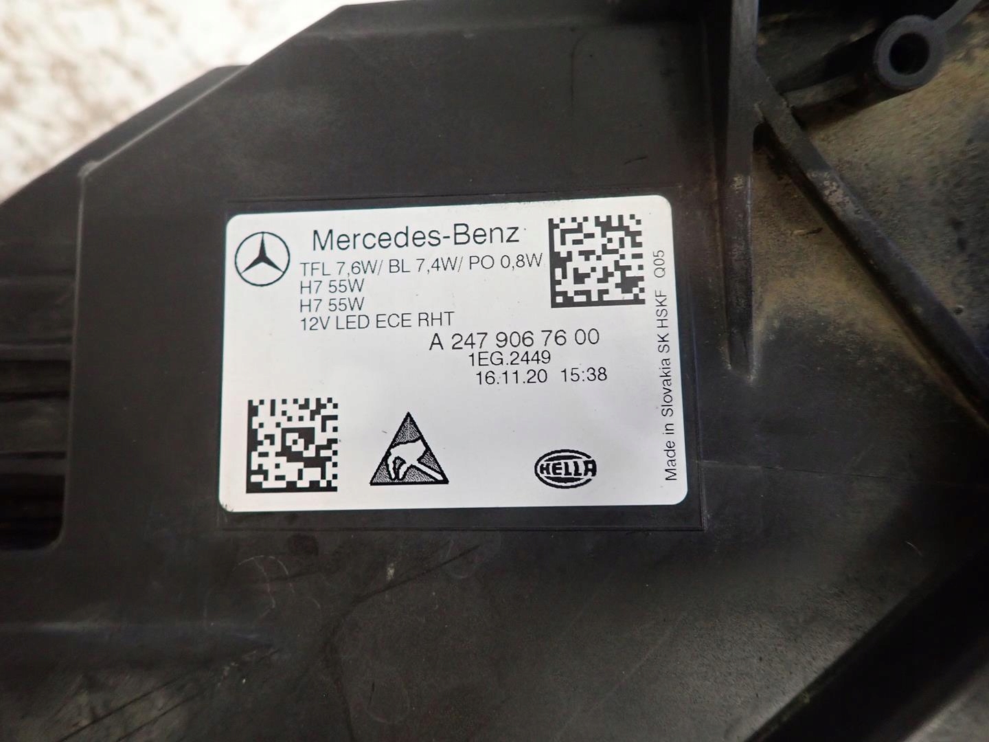 light front front right MERCEDES B-KLASA W247 2018- A2479067600