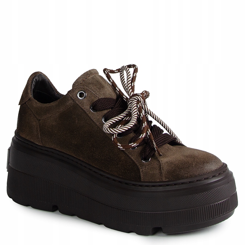 Chebello 4841 Hnědé Kožené Tenisky 39