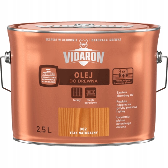 

Vidaron Olej do drewna 2,5L Teak Naturalny D02