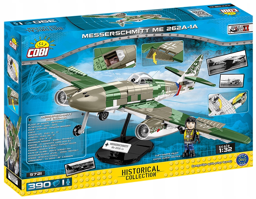 Cobi 5721 Messerschmitt Samolot Myśliwiec Me262 A1 Marka Cobi