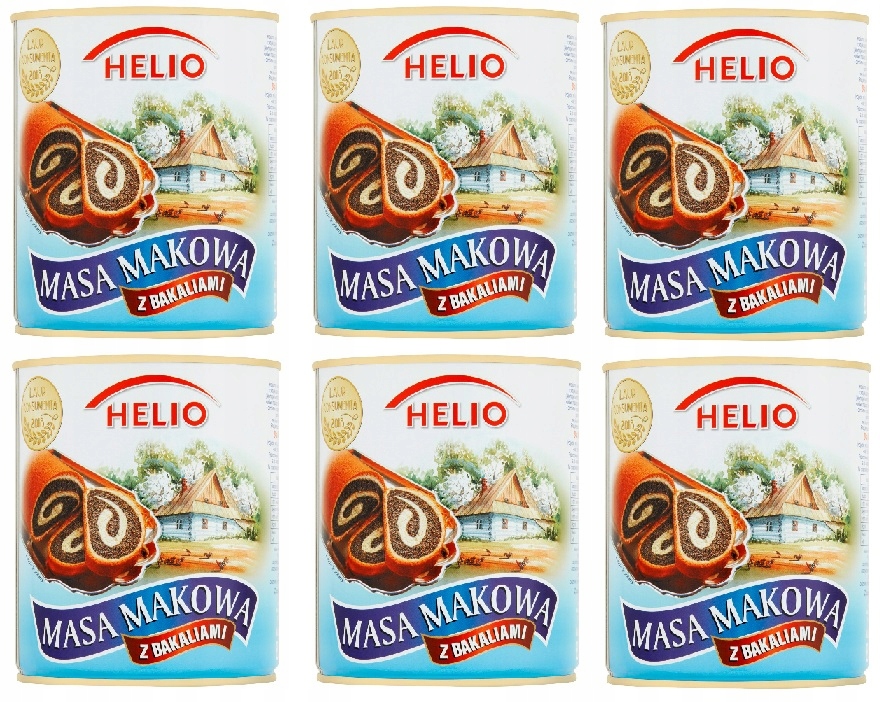 Levně 6 x 850 g Helio Maková náplň s bakalií Karton