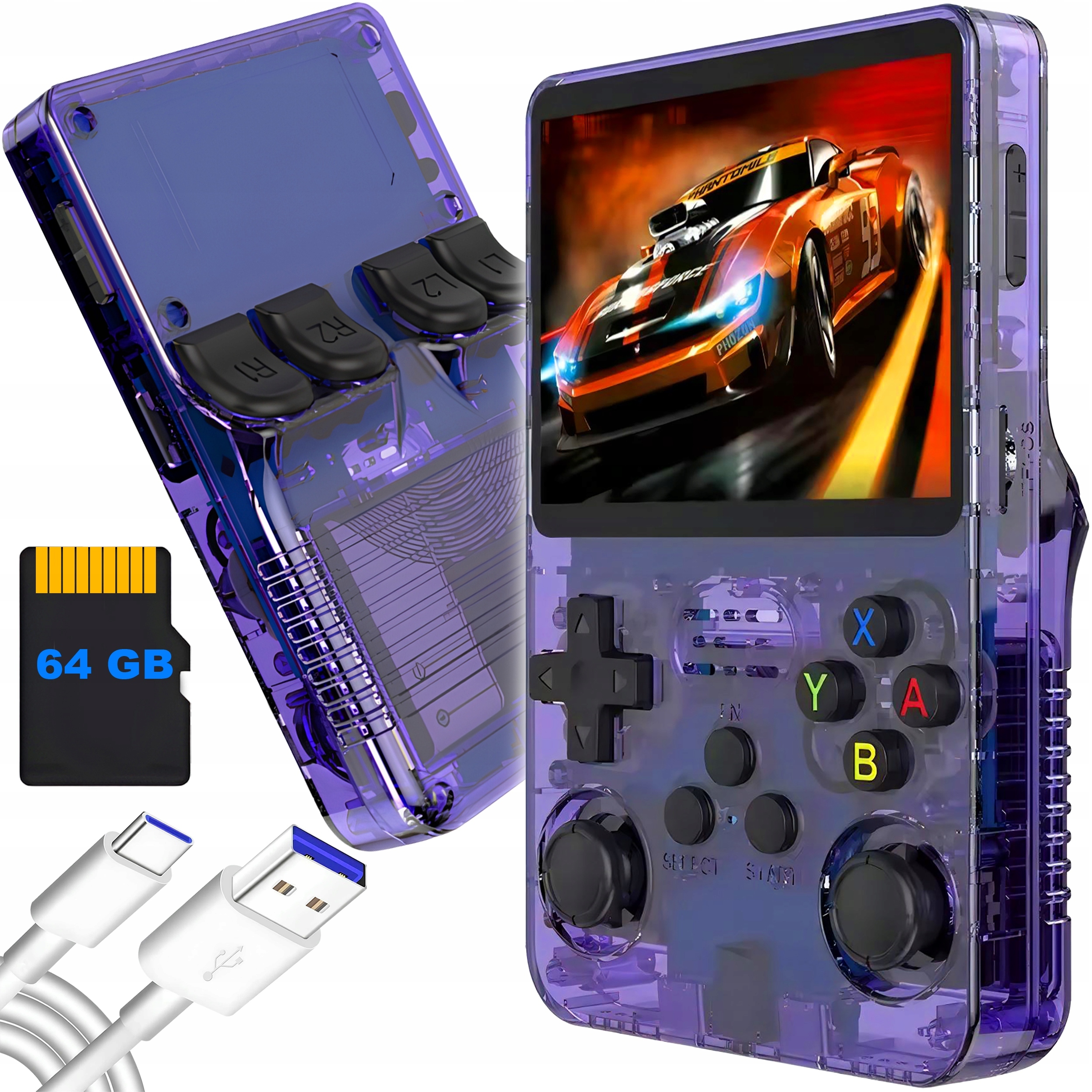 R36S Mini přenosná retro přenosná herní konzole s 3.5palcovým Ips displejem