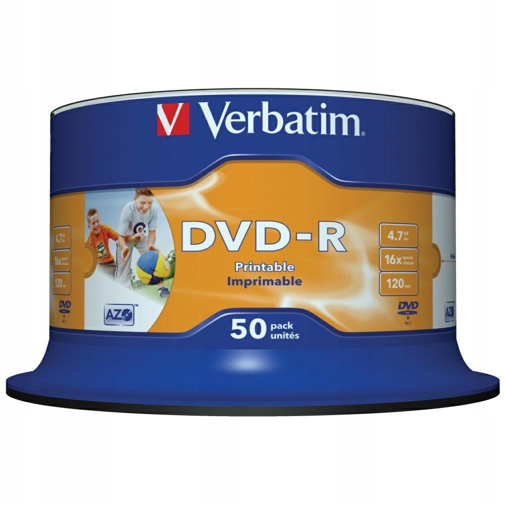 Dvd-r disk Verbatim 4.7GB 16x Azo pro tisk 50 Ks 43533