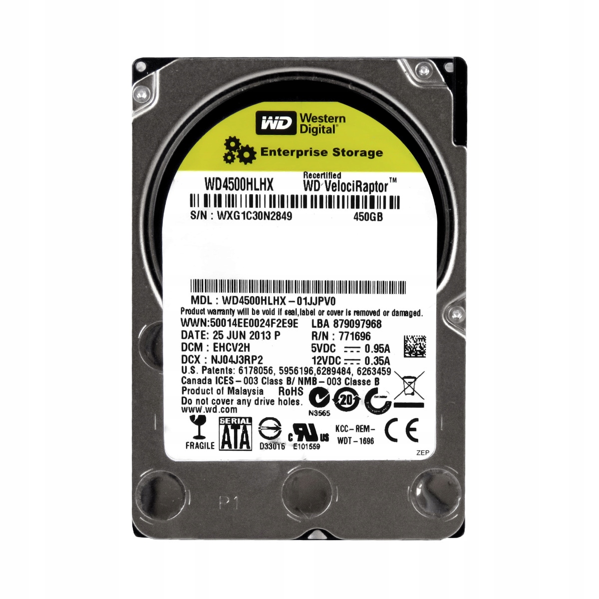 Wd VelociRaptor 450GB 10K Sata III 2.5' WD4500HLHX