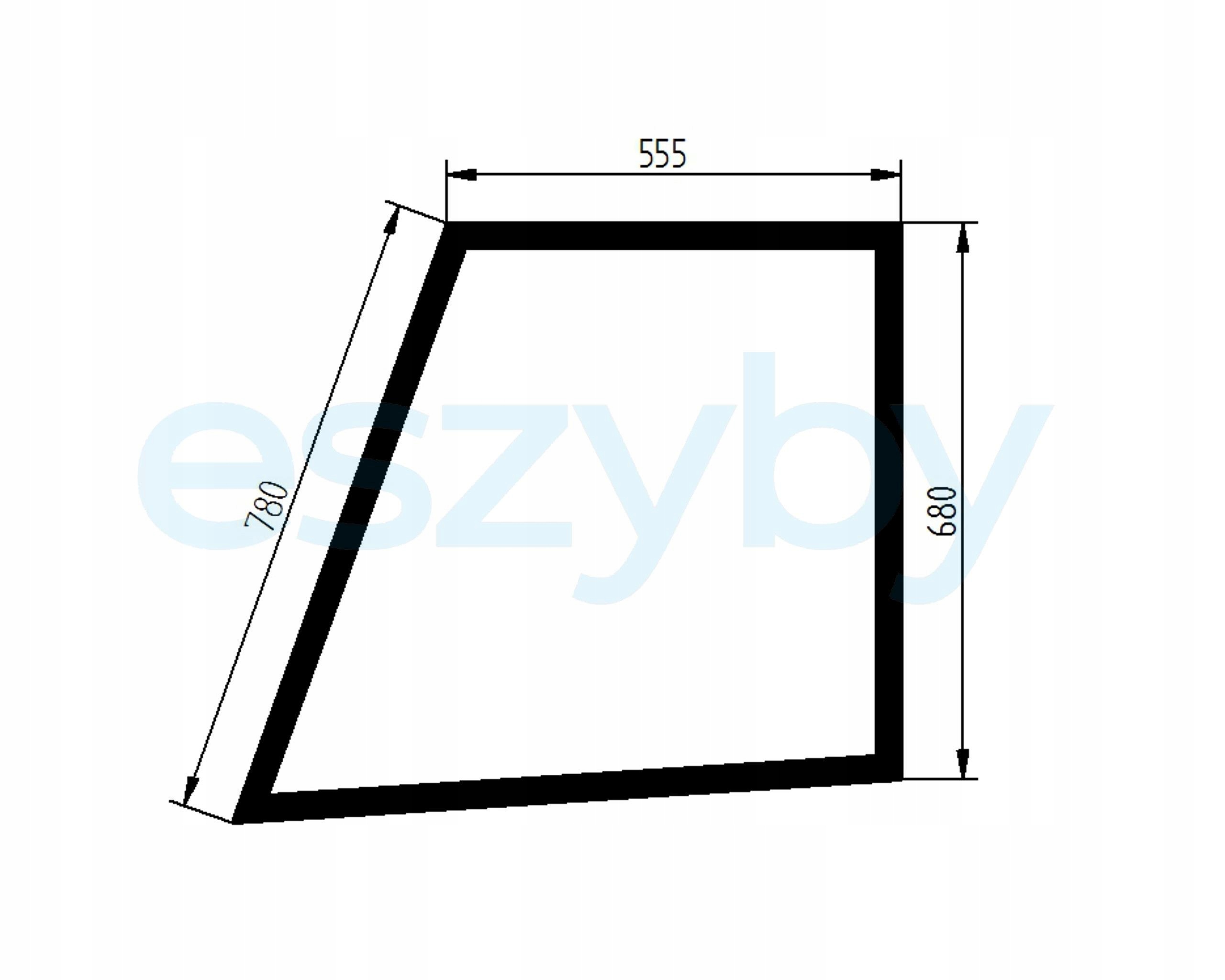 sklo nabíječka John Deere 4400, 4500 horní dveře
