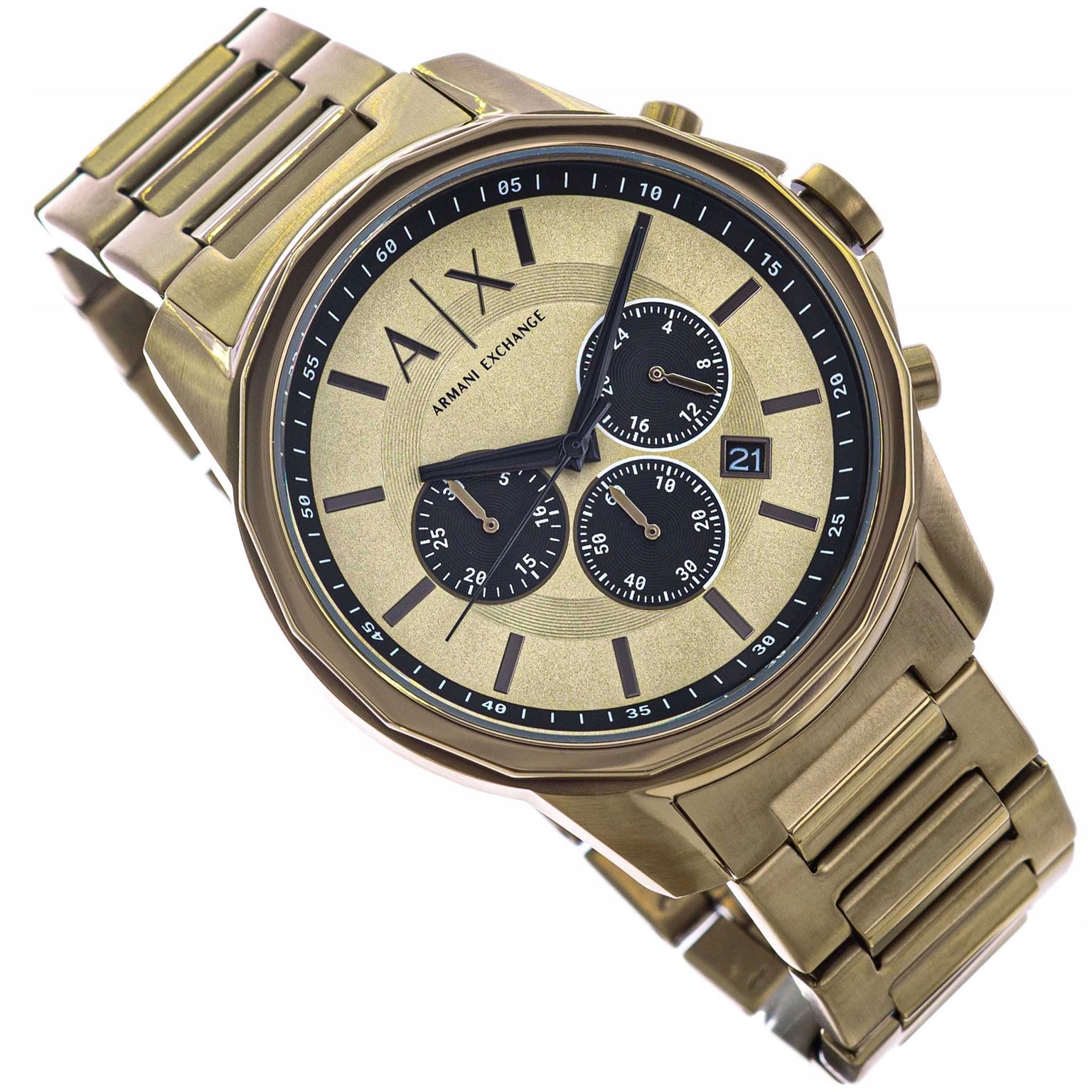 Pánské Hodinky Armani Exchange AX1739 Banks Zlaté Na Náramku Chronograf