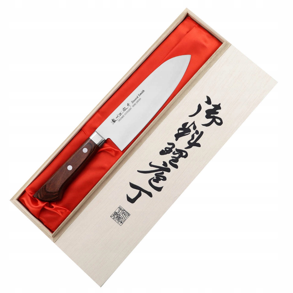 Satake Unique Shirogami Japonský nôž Santoku na zeleninu 17 cm v krabici s puzdrom