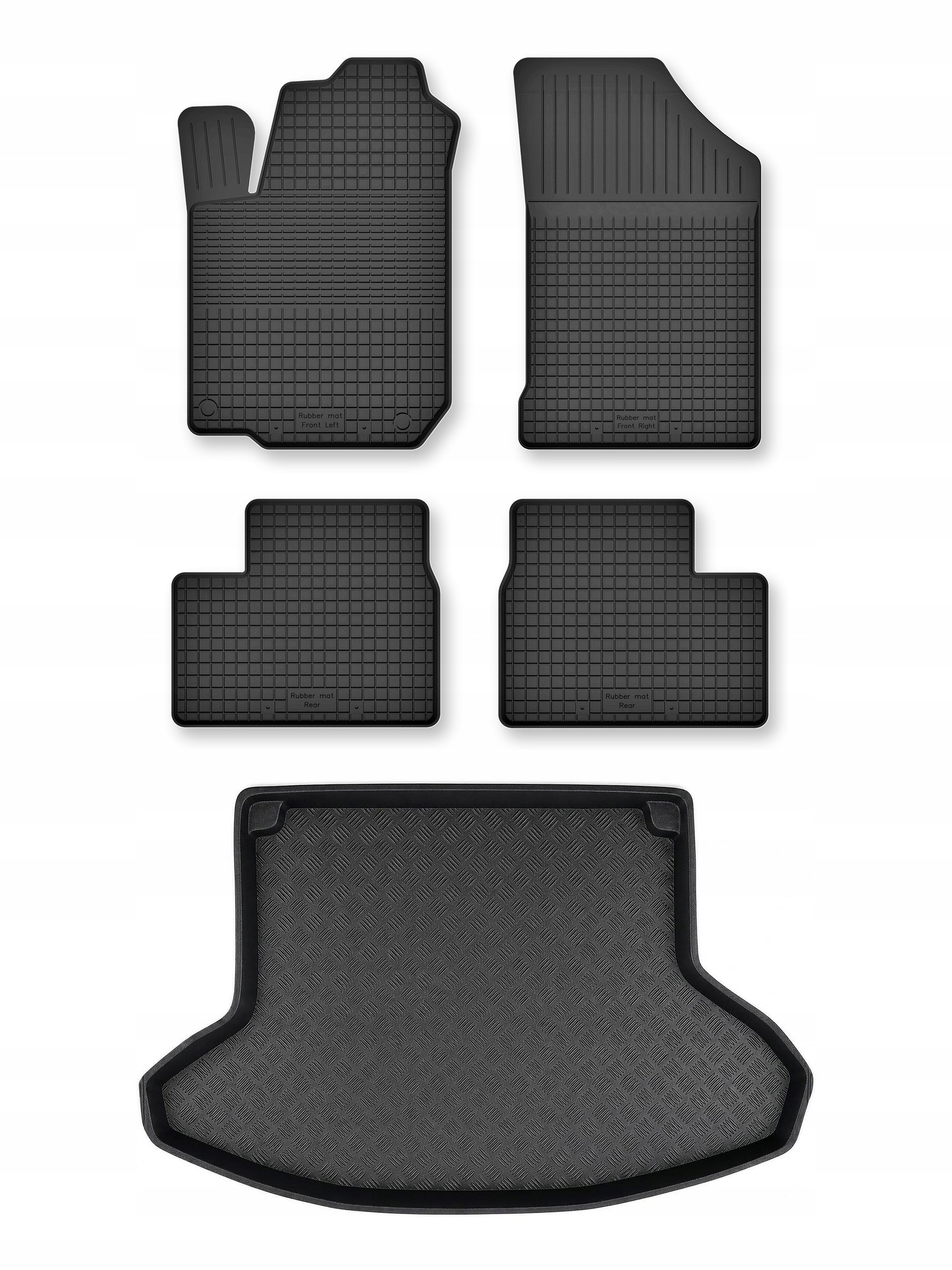 Dywaniki korytkowe mata bagażnika do: Toyota Prius II 2005-2010 5 el.