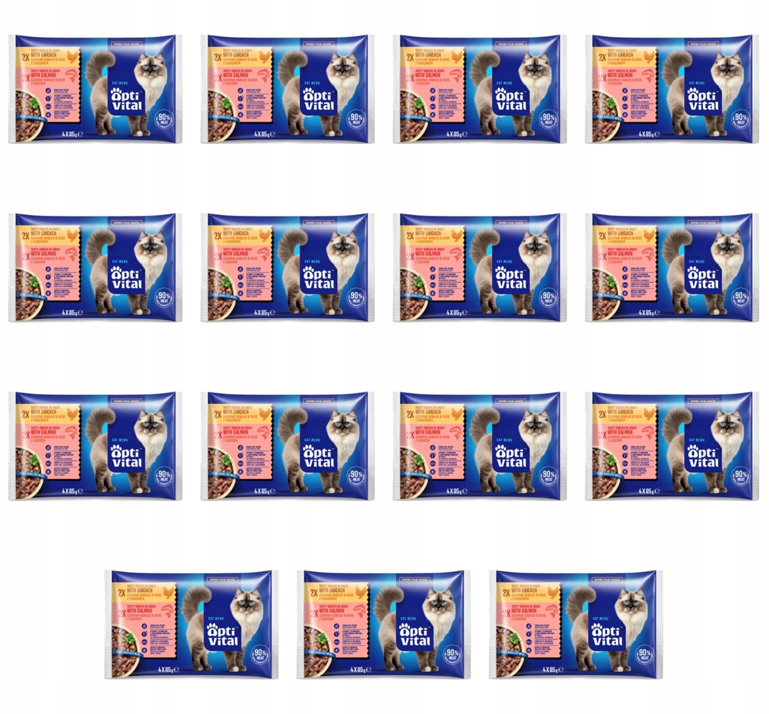 OptiVital krmivo pro dospělé kočky pro kočky 4x85 g X15