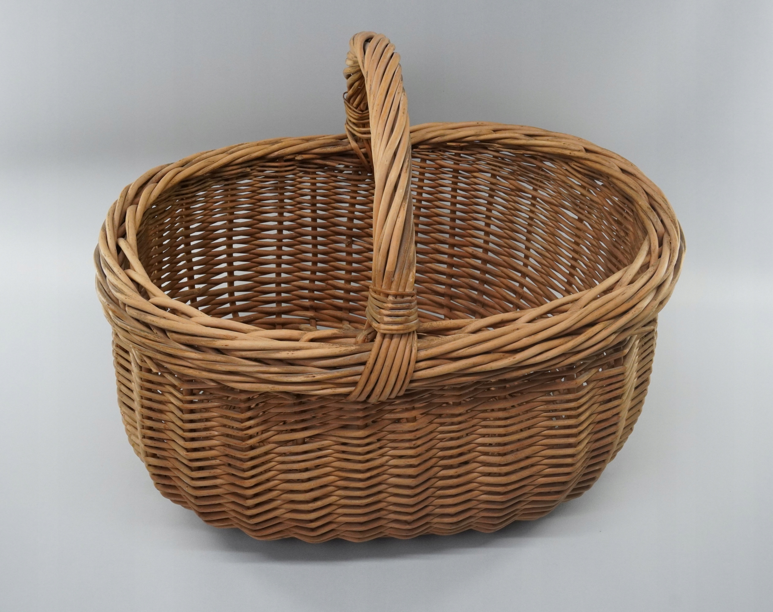 Duży pojemny wiklinowy KOSZ NA GRZYBY