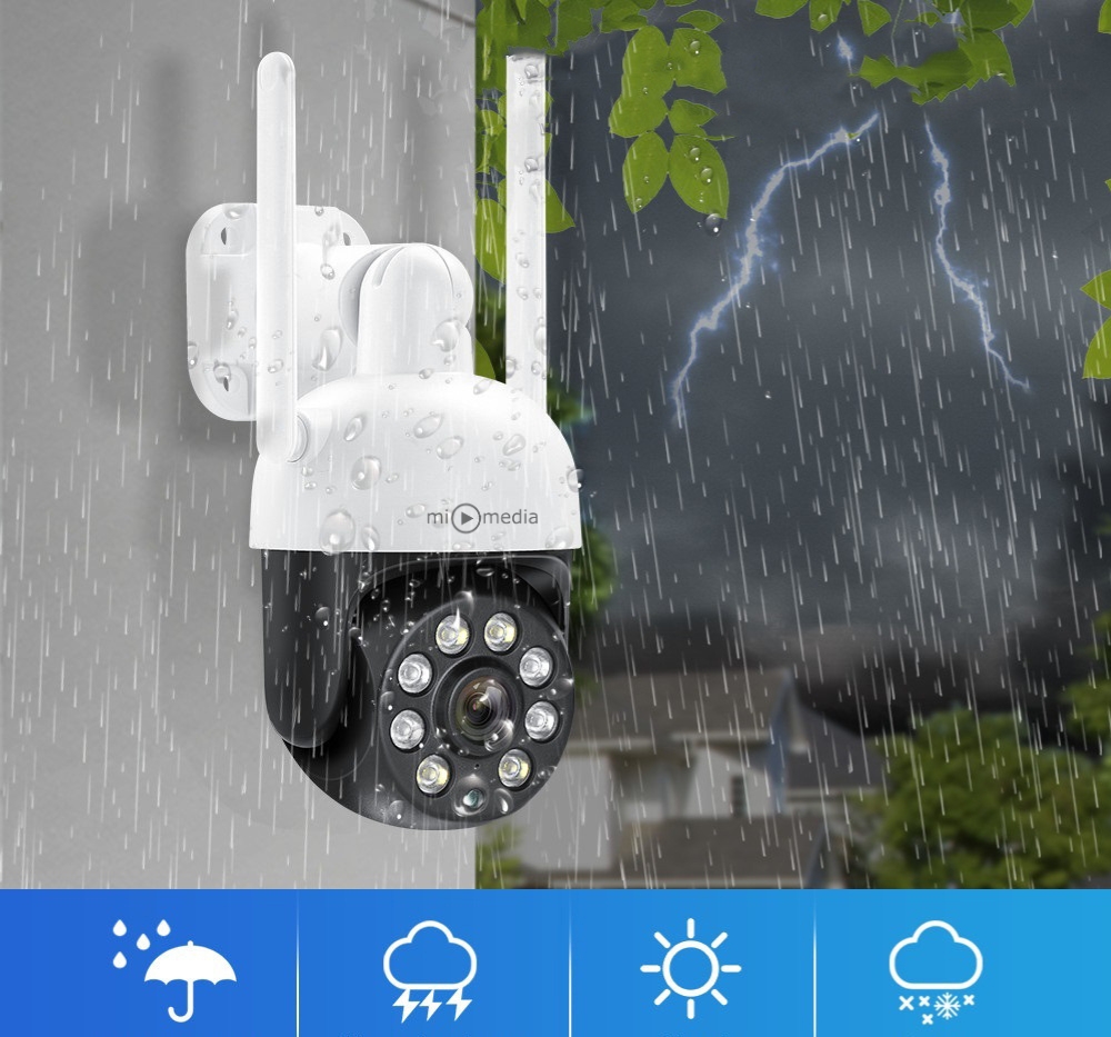 KAMERA ZEWNĘTRZNA OBROTOWA BEZPRZEWODOWA IP WiFi 4X ZOOM 4MPx 4MP SMART HD Marka mi-media