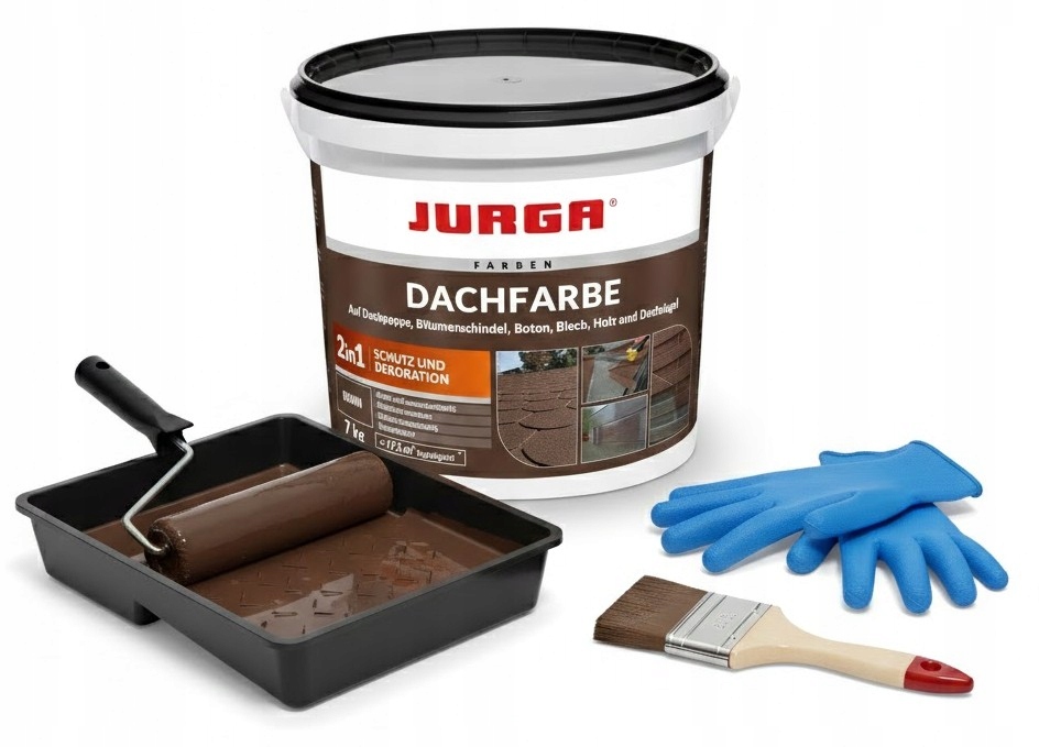 Dachfarbe Papa w płynie Folia uszczelniacz brązowa nawierzchniowa 7KG